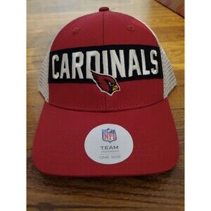 NFL Team Apparel Arizona Cardinals Snapback Hat Red White Black Mesh One Size